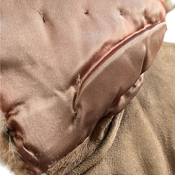 VINTAGE SUEDE AND FUR COAT BROWN - Picture 8 of 12